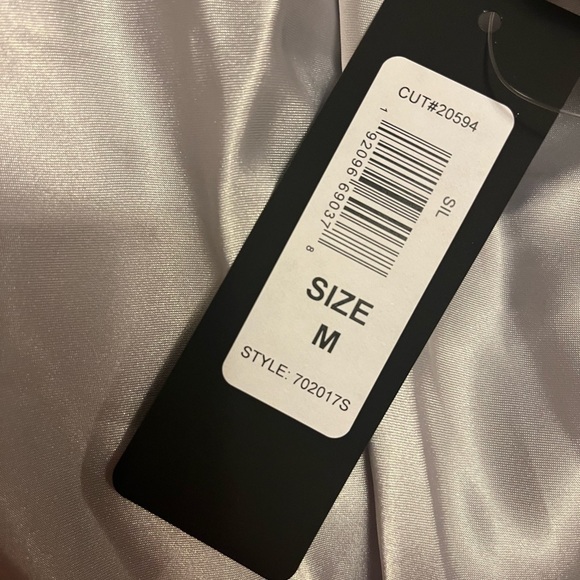 Silver Cowl Neck Slip Dress BEBE - Picture 3 of 7